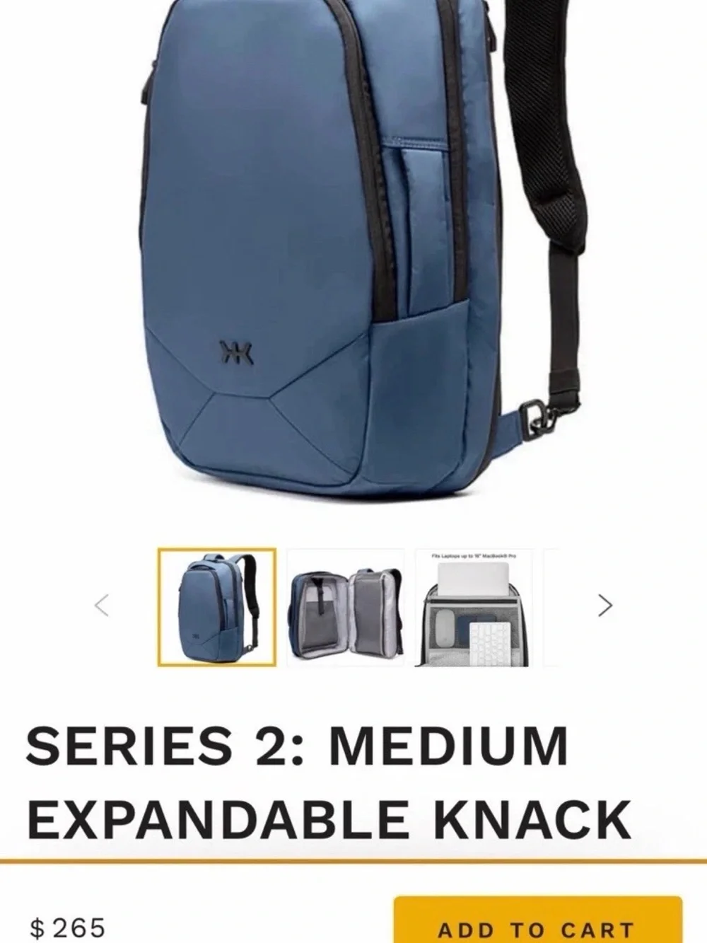 Knack Series 2 Medium Expandable Backpack Steel Blue 24–35L